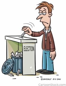Man's ballot going into trash